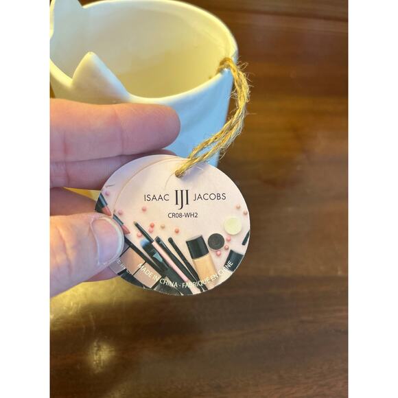 Isaac Jacobs White Ceramic Cat Makeup Brush Holder NWT - Picture 4 of 4